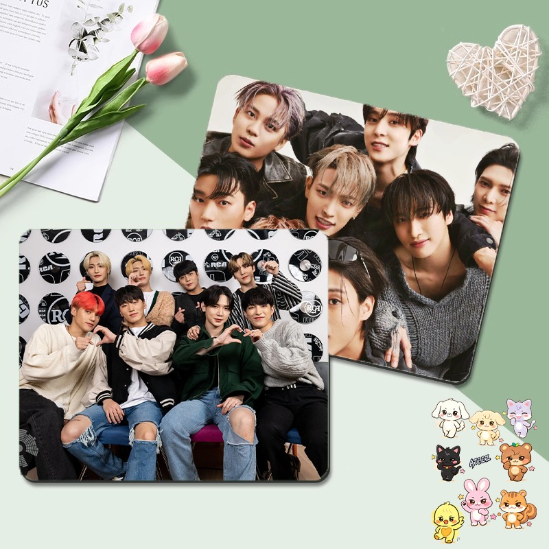 Desk Setup Kpop - เคป๊อป ATEEZ แผ่นรองเมาส์สำหรับผู้หญิงผู้ชายแผ่นรองโต๊ะขนาดเล็กป้องกันข้อมือแฟนของขวัญตกแต่งแผ่นรองเมาส์อีสปอร์ตของขวัญวันเกิดใหม่