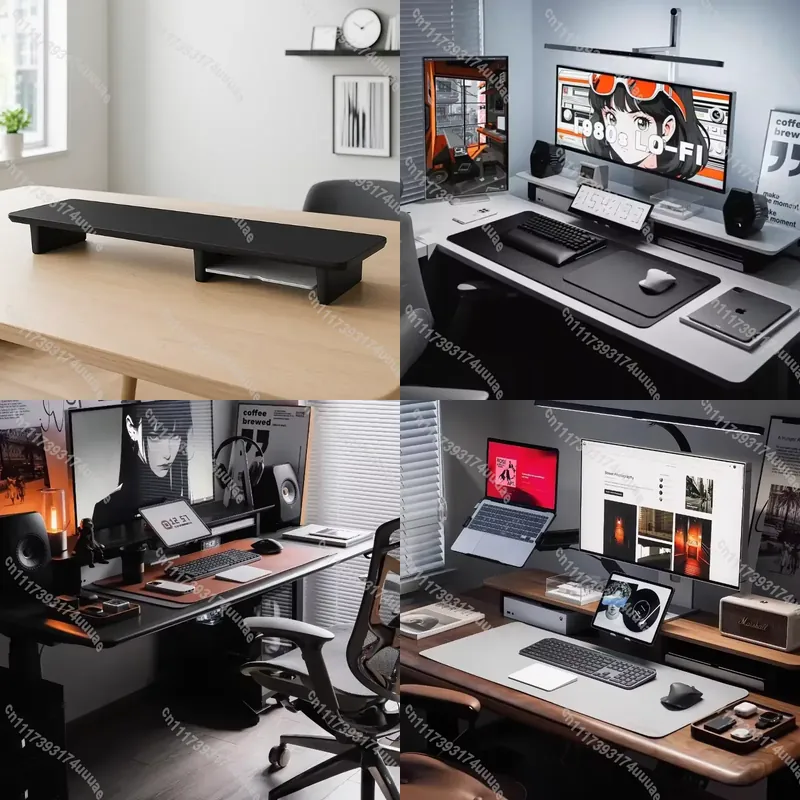 Monitor Riser Wood - แท่นวางจอคอมพิวเตอร์และแล็ปท็อปไม้เนื้อแข็งวอลนัท พร้อมชั้นระบายความร้อน อุปกรณ์จัดระเบียบโต๊ะทำงาน เพิ่มความสูงสำหรับโต๊ะทำงาน