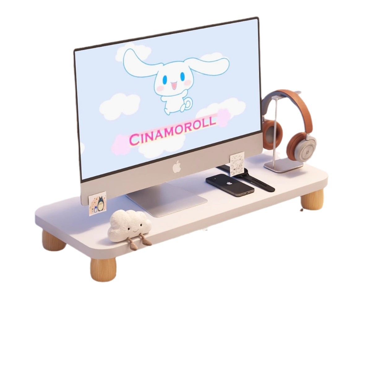 Monitor Riser Wood - แท่นวางจอคอมพิวเตอร์แบบปรับได้ สำหรับโต๊ะทำงาน ที่วางแล็ปท็อป ชั้นวางหน้าจอ ใช้สำหรับทำงาน