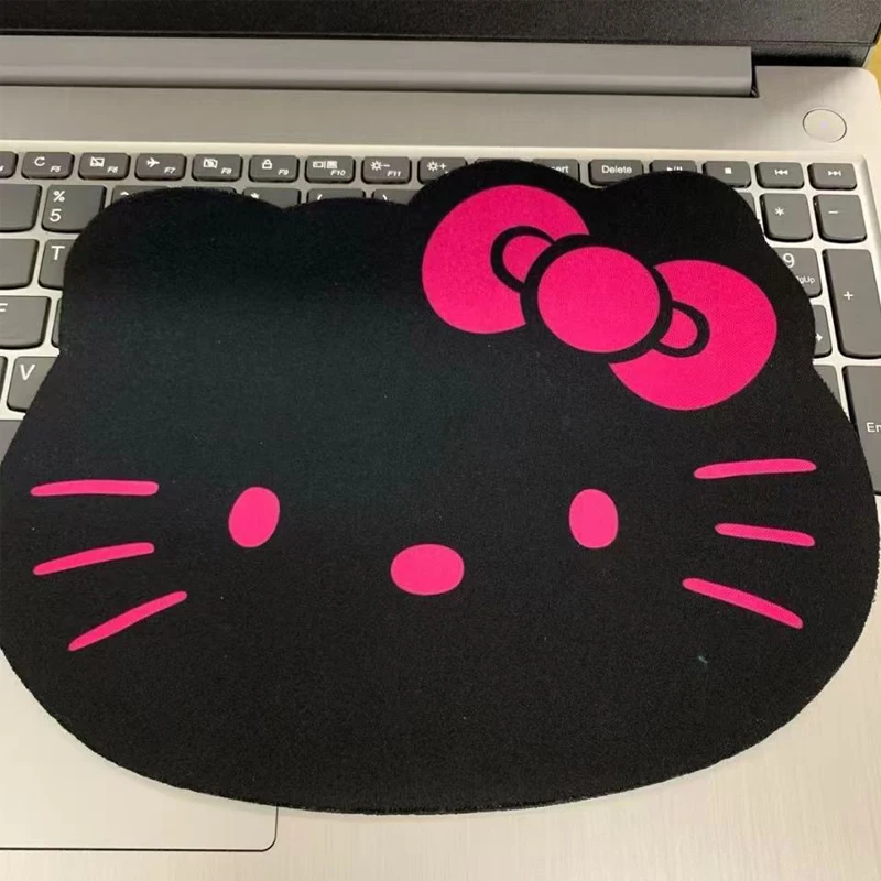 Desk Setup Rug - แผ่นรองเมาส์ลายการ์ตูนเฮลโลคิตตี้ แผ่นรองโต๊ะกันลื่นลายคิตตี้สีดำ ชมพู น้ำตาล แผ่นรองเมาส์นุ่ม ของขวัญคริสต์มาส