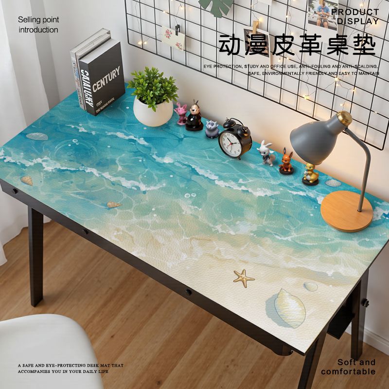 Desk Pad Leather Large - แผ่นรองเมาส์หนัง PVC ซีรีส์ Ins Summer Wave