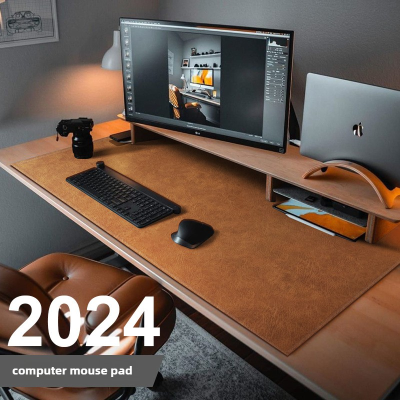 Desk Pad Leather Large - Retro Mousepad แผ่นรองเมาส์กันน้ําขนาดใหญ่ลื่น PU Suede โต๊ะแป้นพิมพ์คอมพิวเตอร์