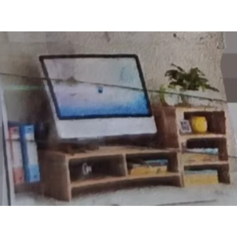 Monitor Riser Wood - แท่นวางจอภาพไม้เนื้อแข็ง, ที่จัดระเบียบบนโต๊ะพร้อมชั้นวางของสำหรับแล็ปท็อป, คีย์บอร์ด, อุปกรณ์สำนักงาน, ปรับระดับความสูงตามหลักสรีรศาสตร์