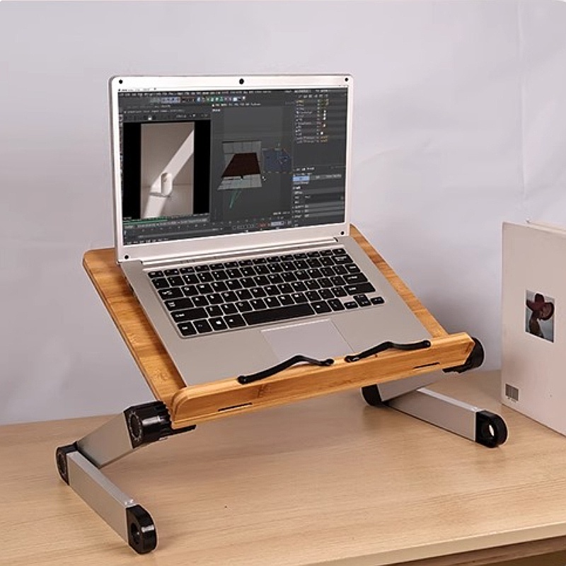 Desk Setup With Ipad - โต๊ะวางแล็ปท็อปแบบปรับได้ทำจากไม้ไผ่ โต๊ะอ่านหนังสือแบบพับได้ ถาดวางอเนกประสงค์สำหรับ iPad ชุดอุปกรณ์การเรียน