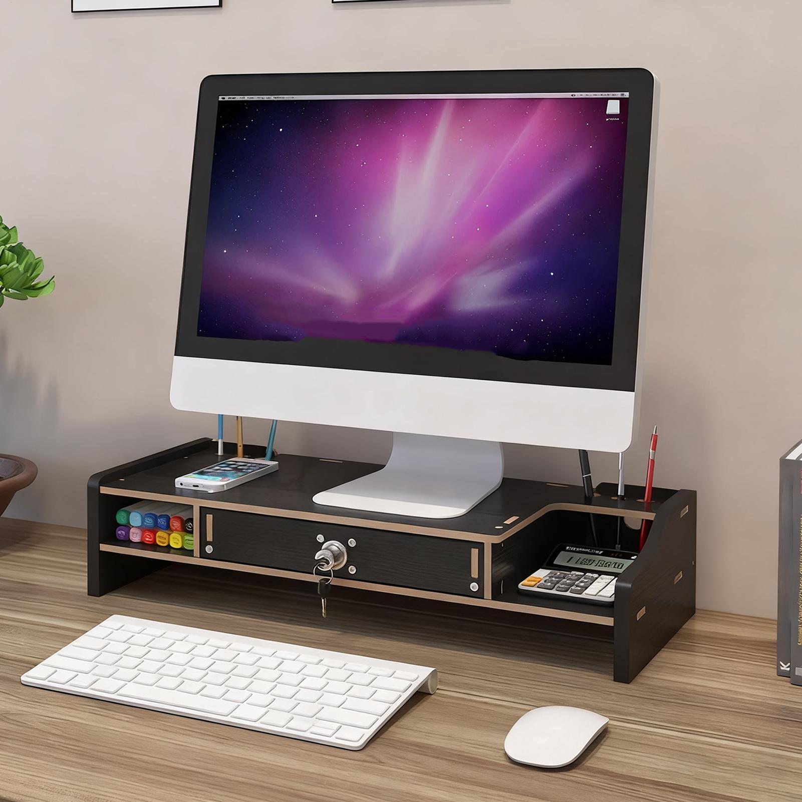 ขาตั้งจอภาพสำหรับโต๊ะทำงาน ชั้ - Monitor Riser Wood บทวิจารณ์และราคา