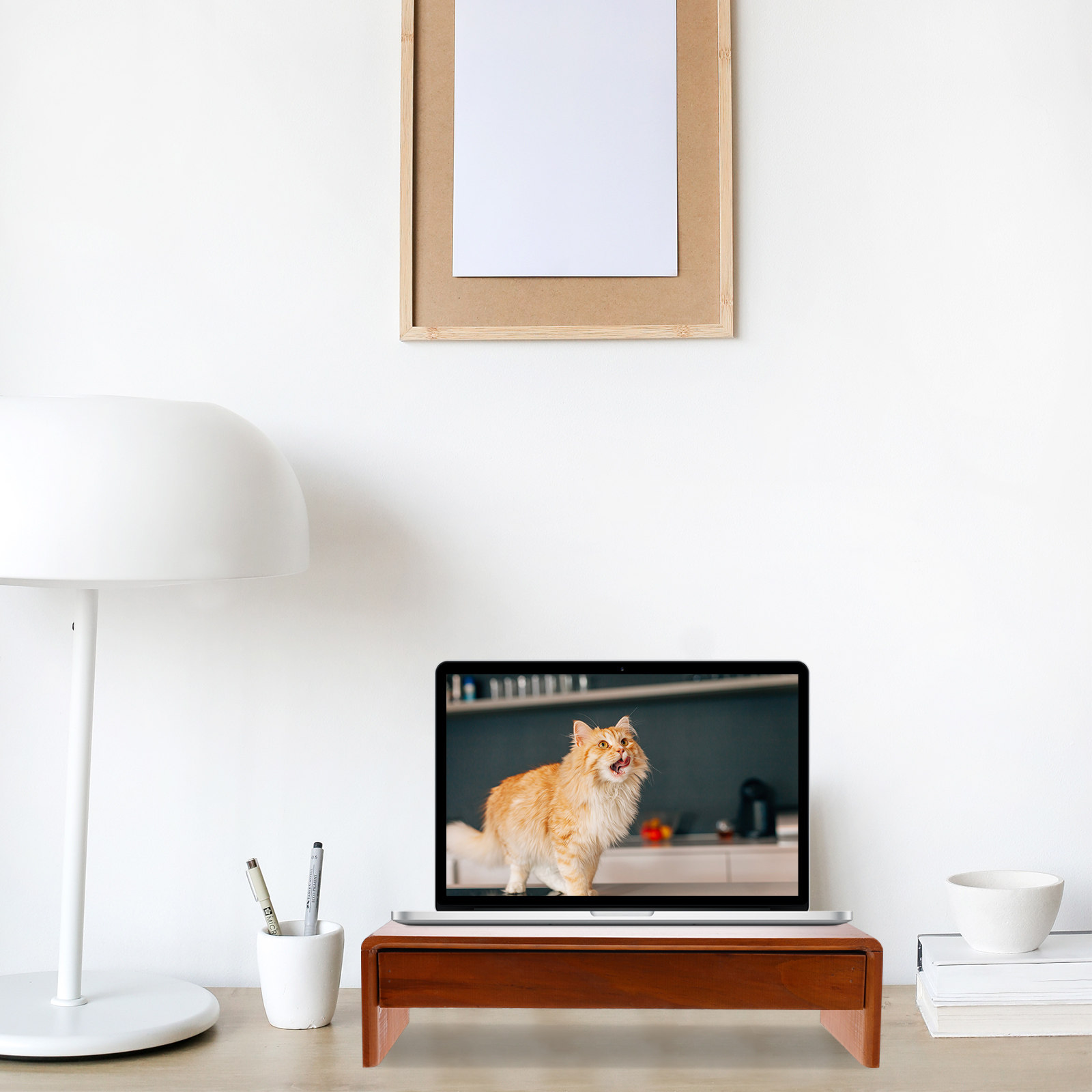 แท่นวางจอคอมพิวเตอร์ไม้ ช่วยเพ - Monitor Riser Wood บทวิจารณ์และราคา
