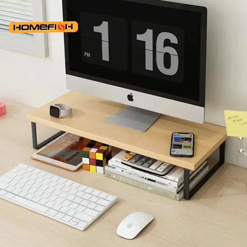 แท่นวางจอคอมพิวเตอร์แบบยกสูงพร - Monitor Riser Wood บทวิจารณ์และราคา