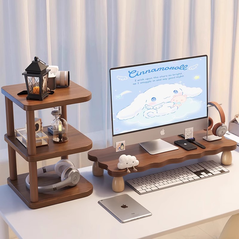 แท่นวางจอคอมพิวเตอร์แบบปรับได้ - Monitor Riser Wood บทวิจารณ์และราคา