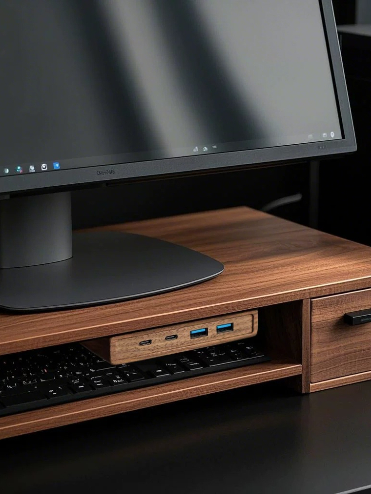 ฮับ USB 3.2 พร้อมฐานติดตั้งแบบ - Monitor Riser Wood บทวิจารณ์และราคา