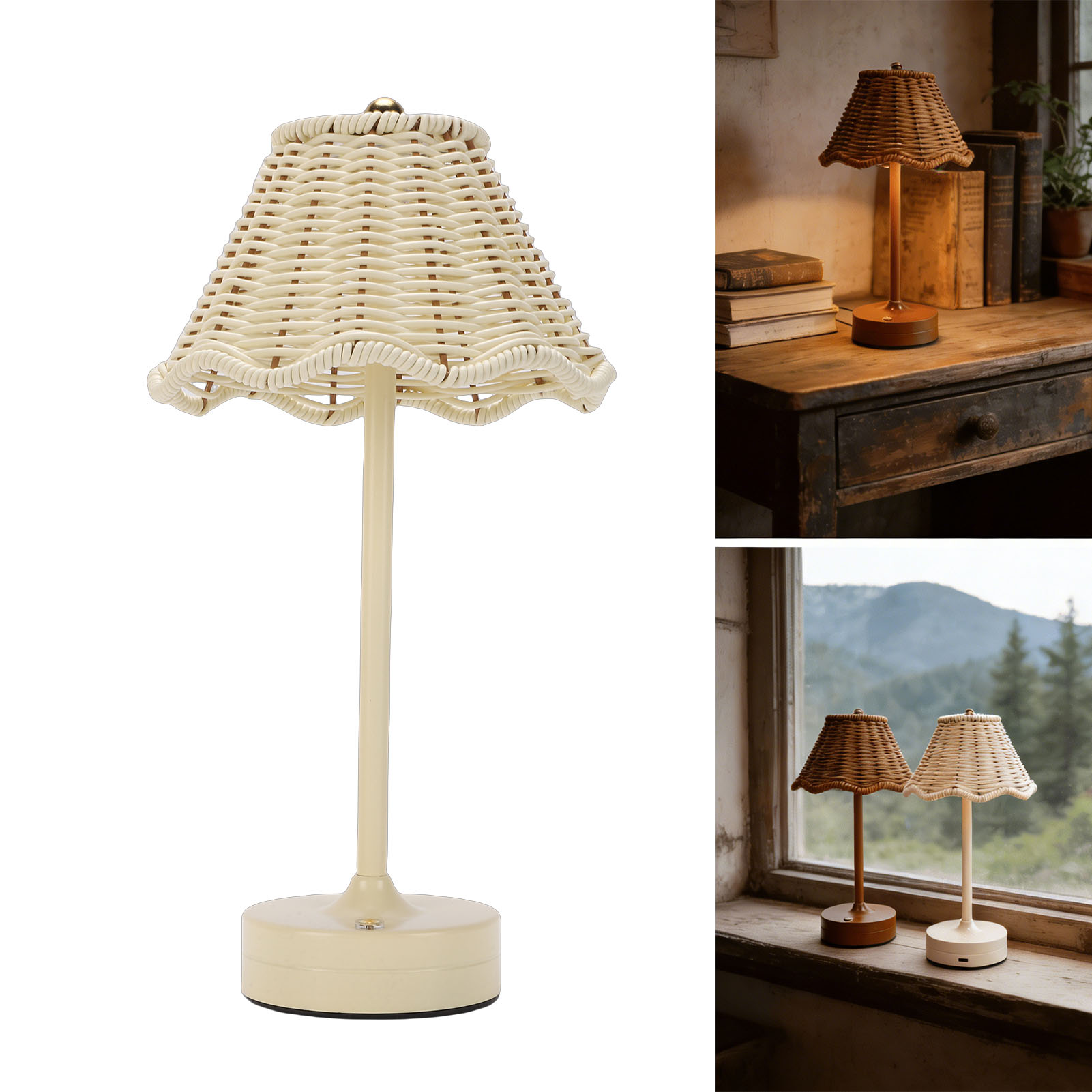 LED โคมไฟตั้งโต๊ะหวายสไตล์วินเ - Desk Setup Vintage บทวิจารณ์และราคา