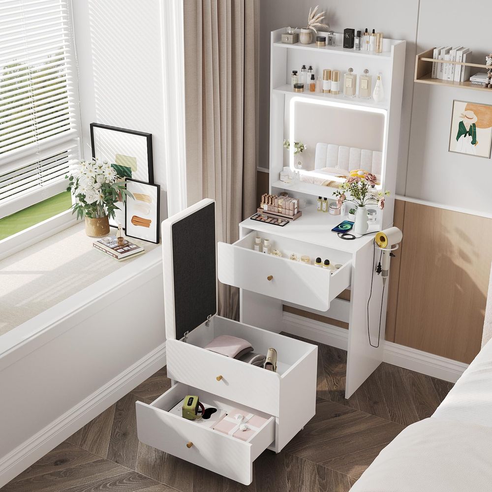 โต๊ะเครื่องแป้งพร้อมกระจกและไฟ - Desk Setup Small บทวิจารณ์และราคา