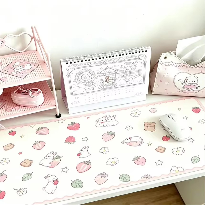 แผ่นรองเมาส์ลายลูกไม้กระต่ายสี - Desk Pad Leather Large บทวิจารณ์และราคา