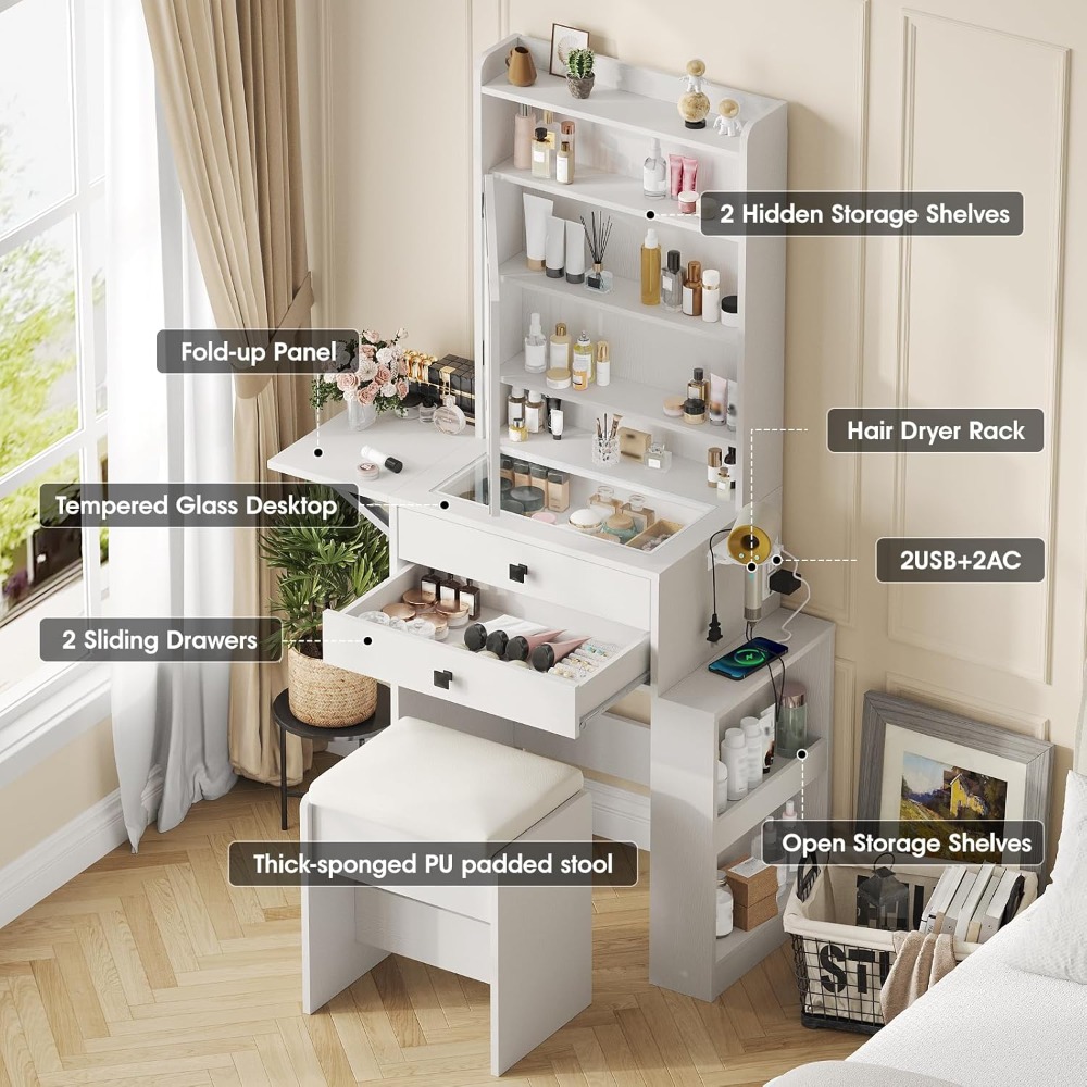 โต๊ะเครื่องแป้งขนาดเล็กพร้อมกร - Desk Setup Small บทวิจารณ์และราคา
