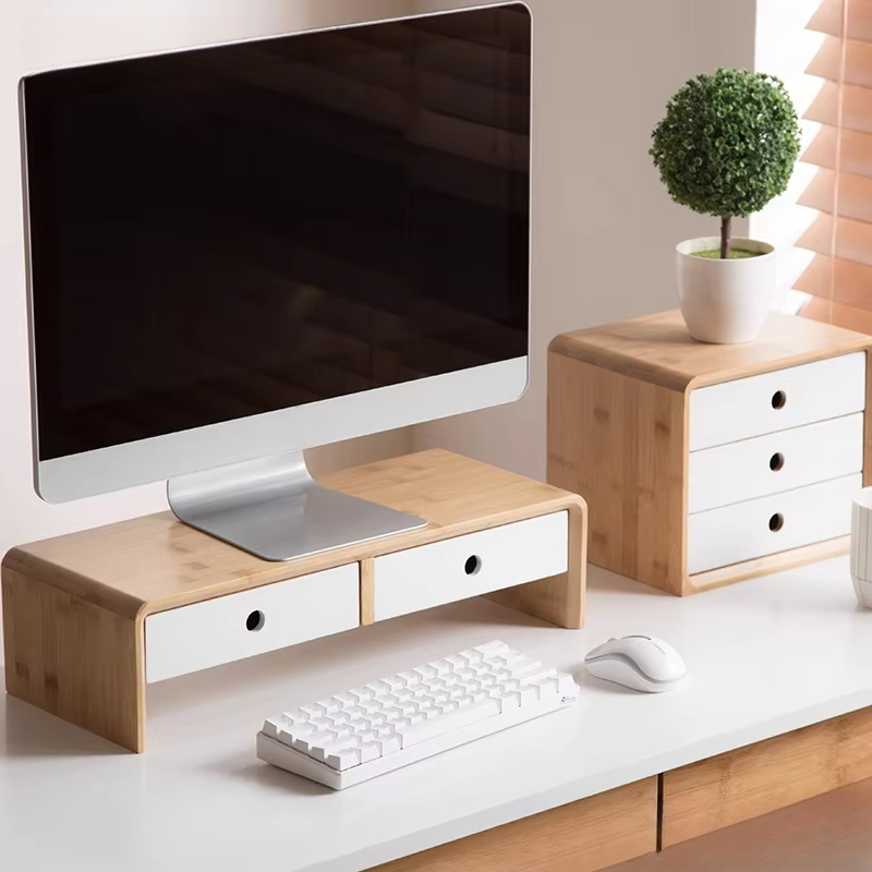 แท่นวางจอแล็ปท็อปไม้ไผ่ ที่วาง - Monitor Riser Wood บทวิจารณ์และราคา