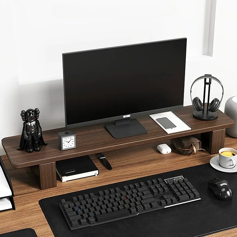แท่นวางจอคอมพิวเตอร์วอลนัท ปรั - Monitor Riser Wood บทวิจารณ์และราคา